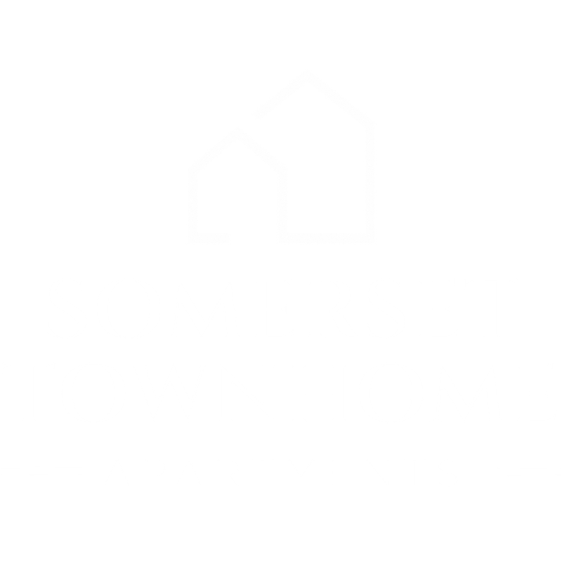 A black and white logo for Somerset Townhome Apartments.